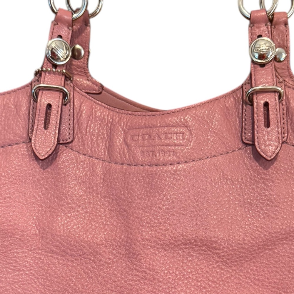Coach Pink Pebbled Leather Carly Large Tote Shoulder Bag F16174 - Picture 2 of 10